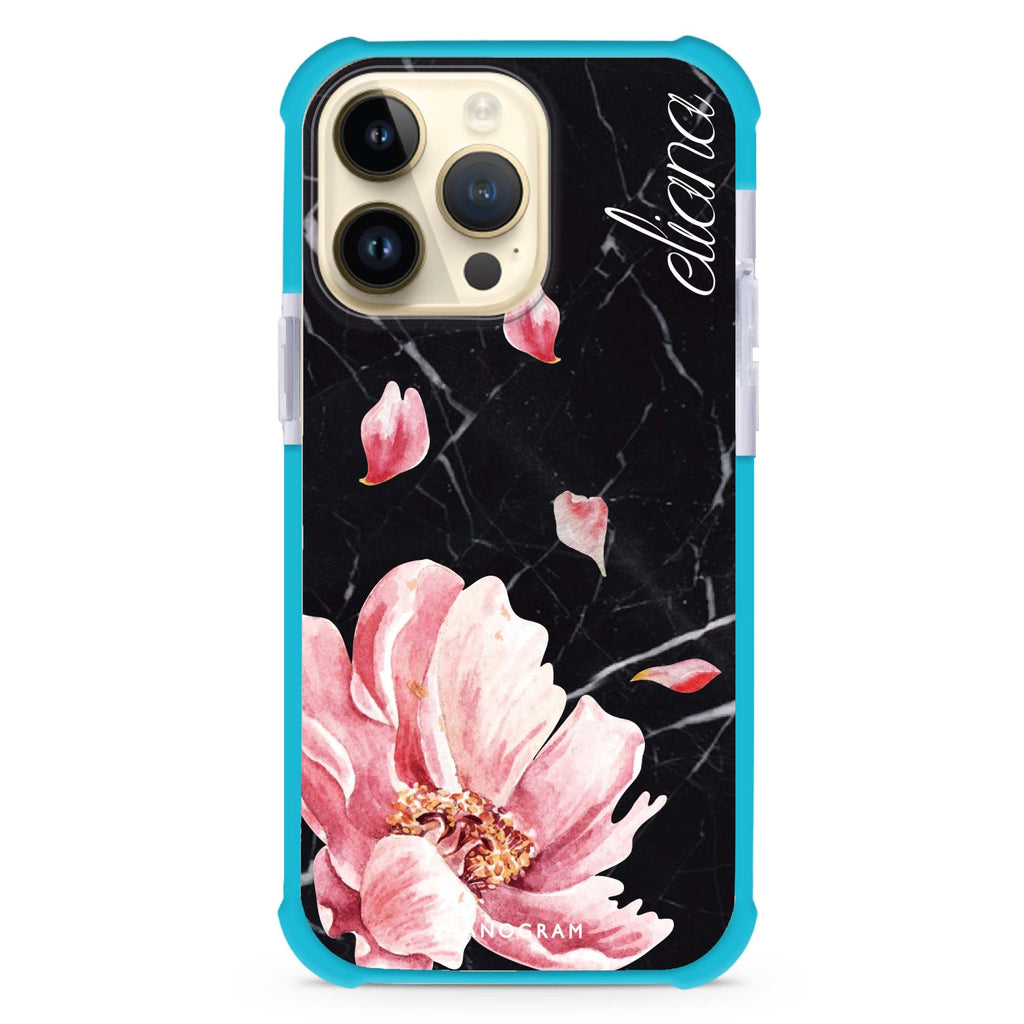 Black Marble & Floral iPhone Magsafe 兼容超強防摔保護殼