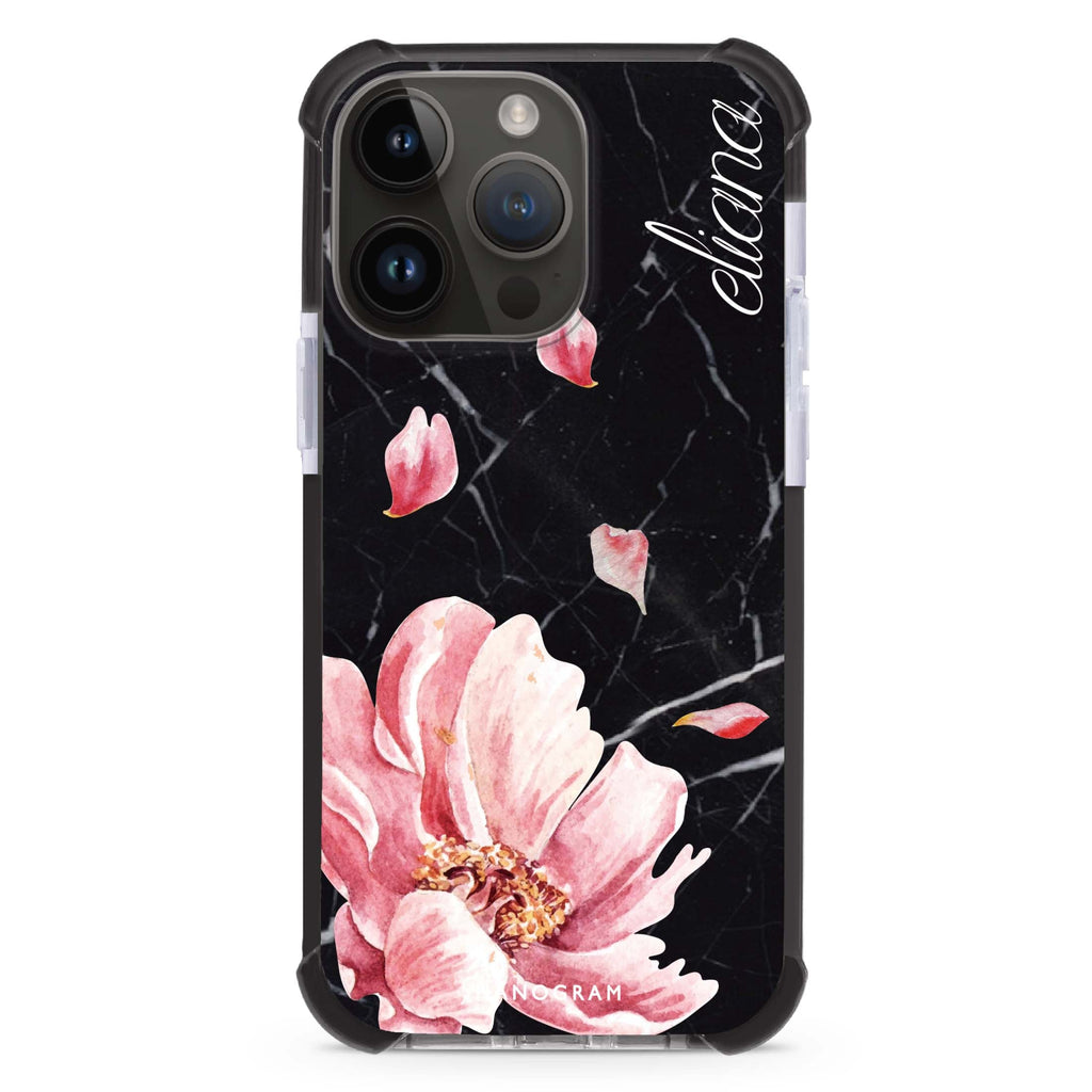 Black Marble & Floral 超強防摔保護殼
