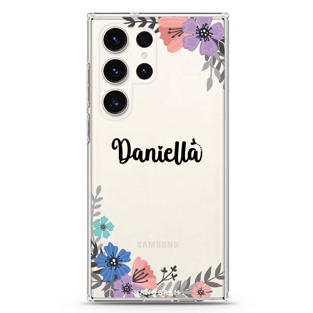 Blossom Bliss Samsung Galaxy Ultra 可加名字透明保護殼，適用 S26/S25/S24/S23 Ultra，圖1
