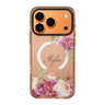 Pretty Floral iPhone 17 Pro Max MagSafe 水晶透明保護殼 花卉圖案設計 可自訂名字及字色 圖1