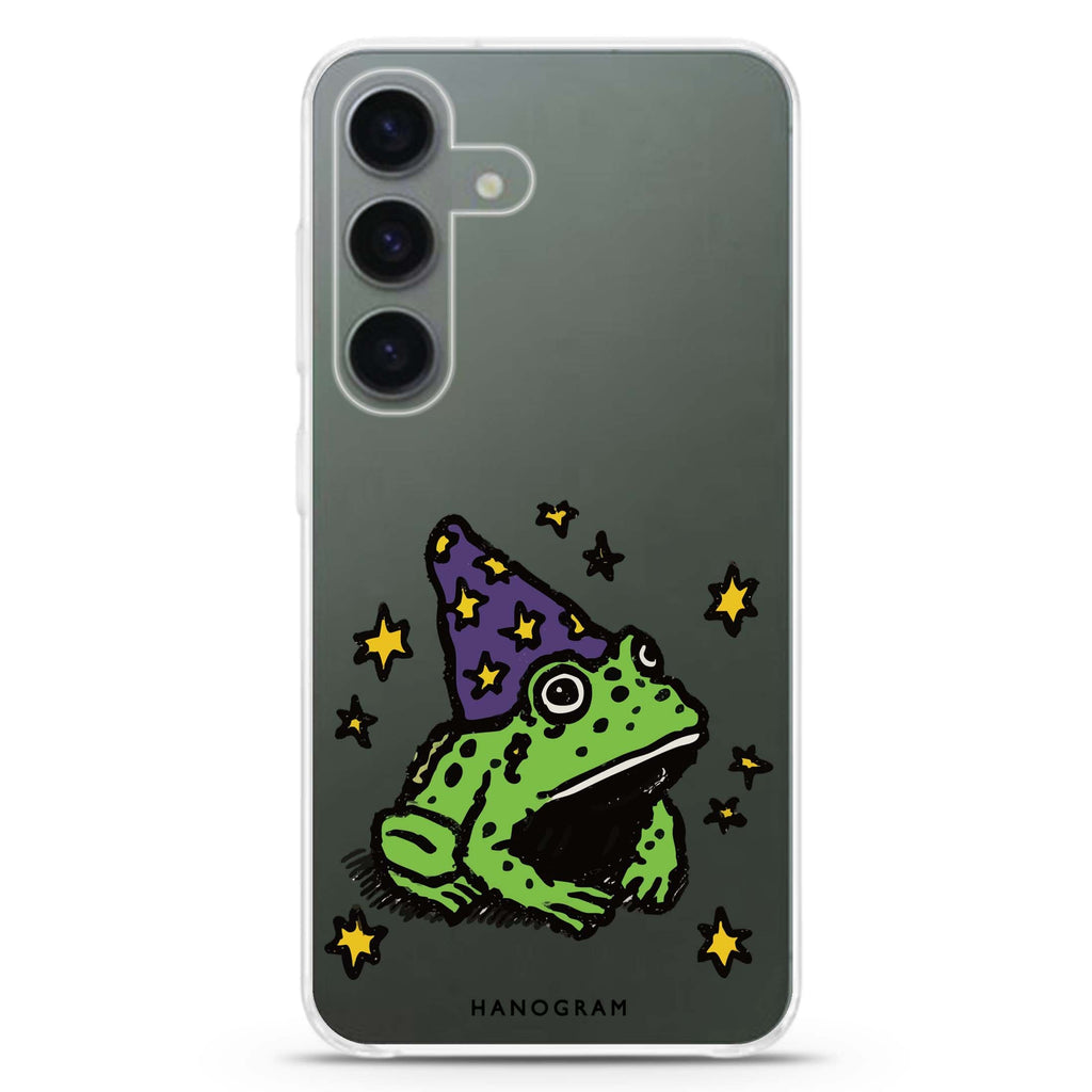 Starry-Nosed Wizard Frog Samsung Galaxy S26/S25/S24 水晶透明保護殼正面展示