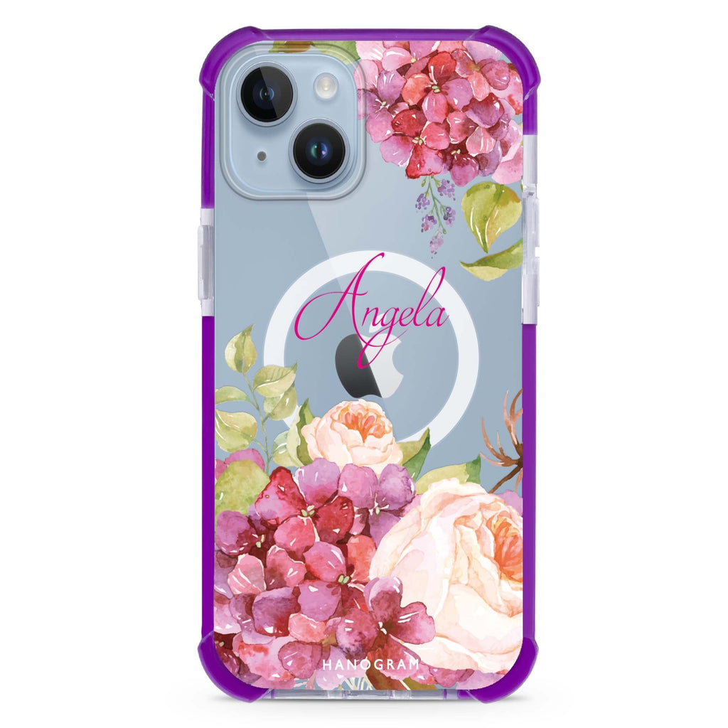 Pretty Floral iPhone 15 Plus Magsafe 兼容超強防摔保護殼