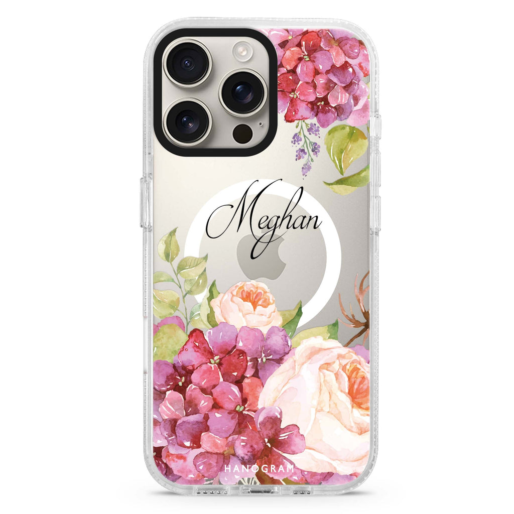 Pretty Floral Magsafe 兼容水晶透明保護殼