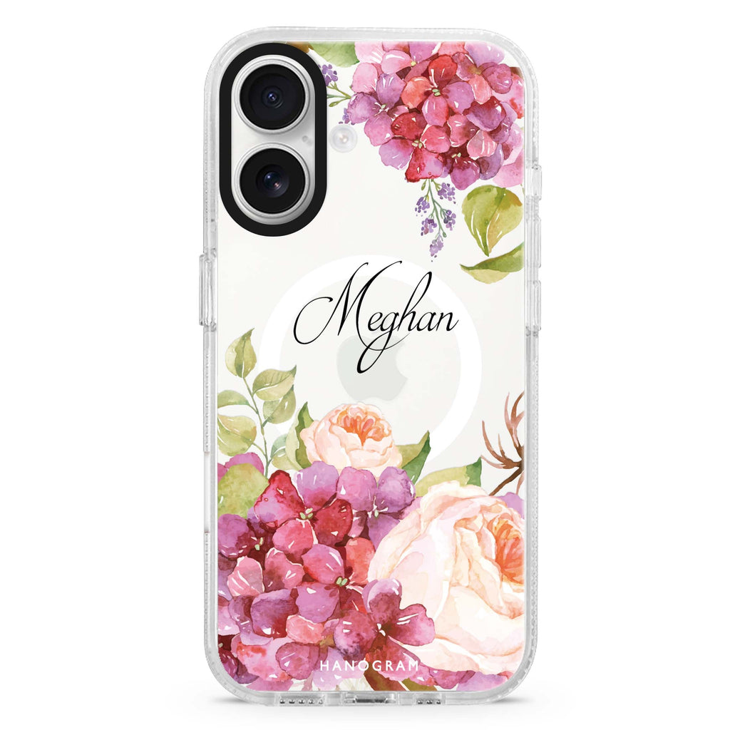 Pretty Floral Magsafe 兼容水晶透明保護殼