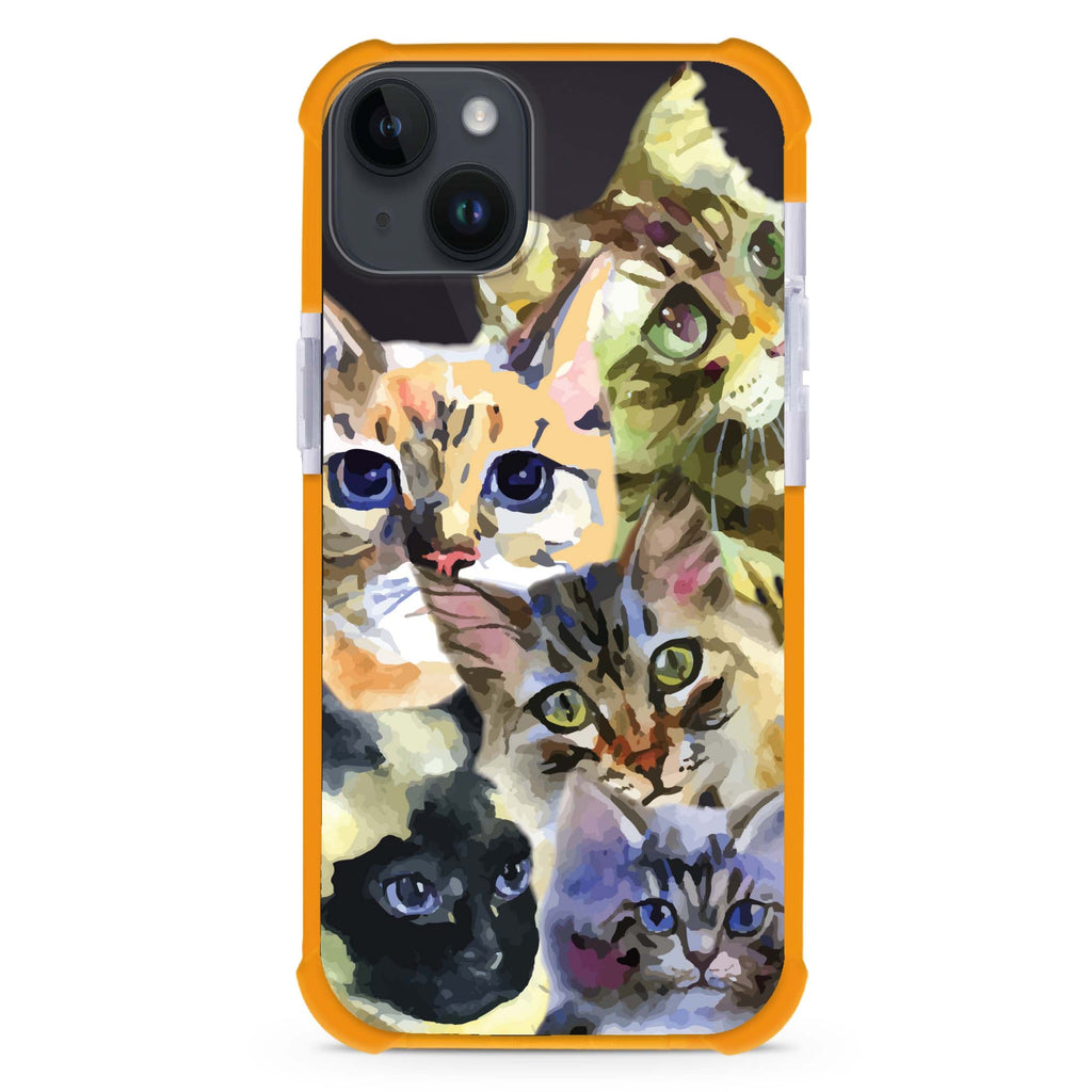 Watercolour Cat iPhone 15 Plus Magsafe 兼容超強防摔保護殼
