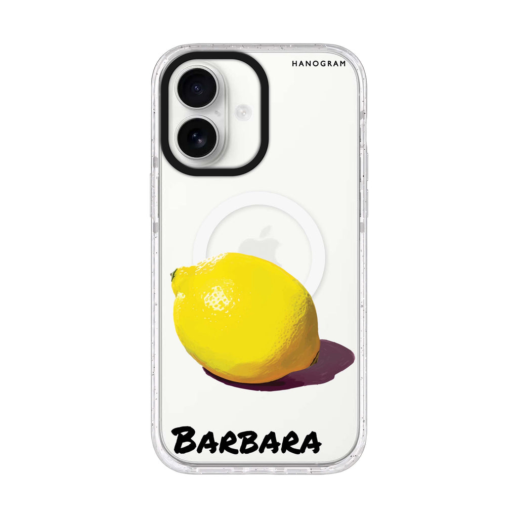Lemon Lush iPhone 17 水晶透明保護殼正面展示
