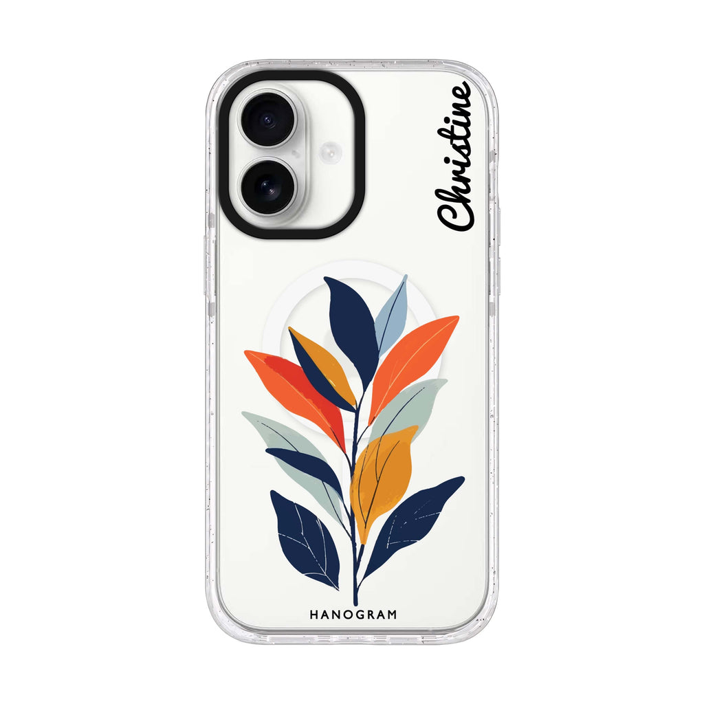 Flora Flat iPhone 17 水晶透明保護殼正面展示