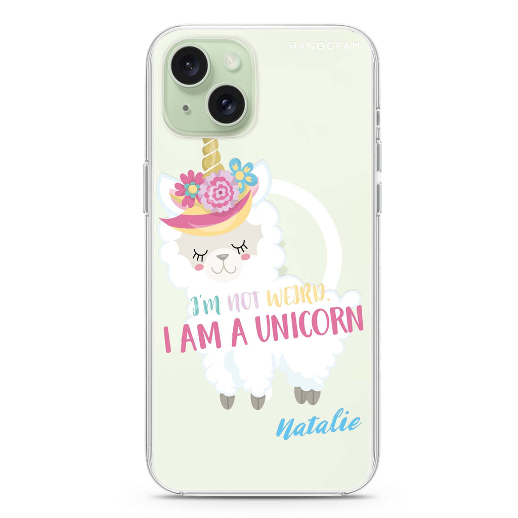 I am a llamacorn iPhone 15 Plus Magsafe 兼容水晶透明保護殼