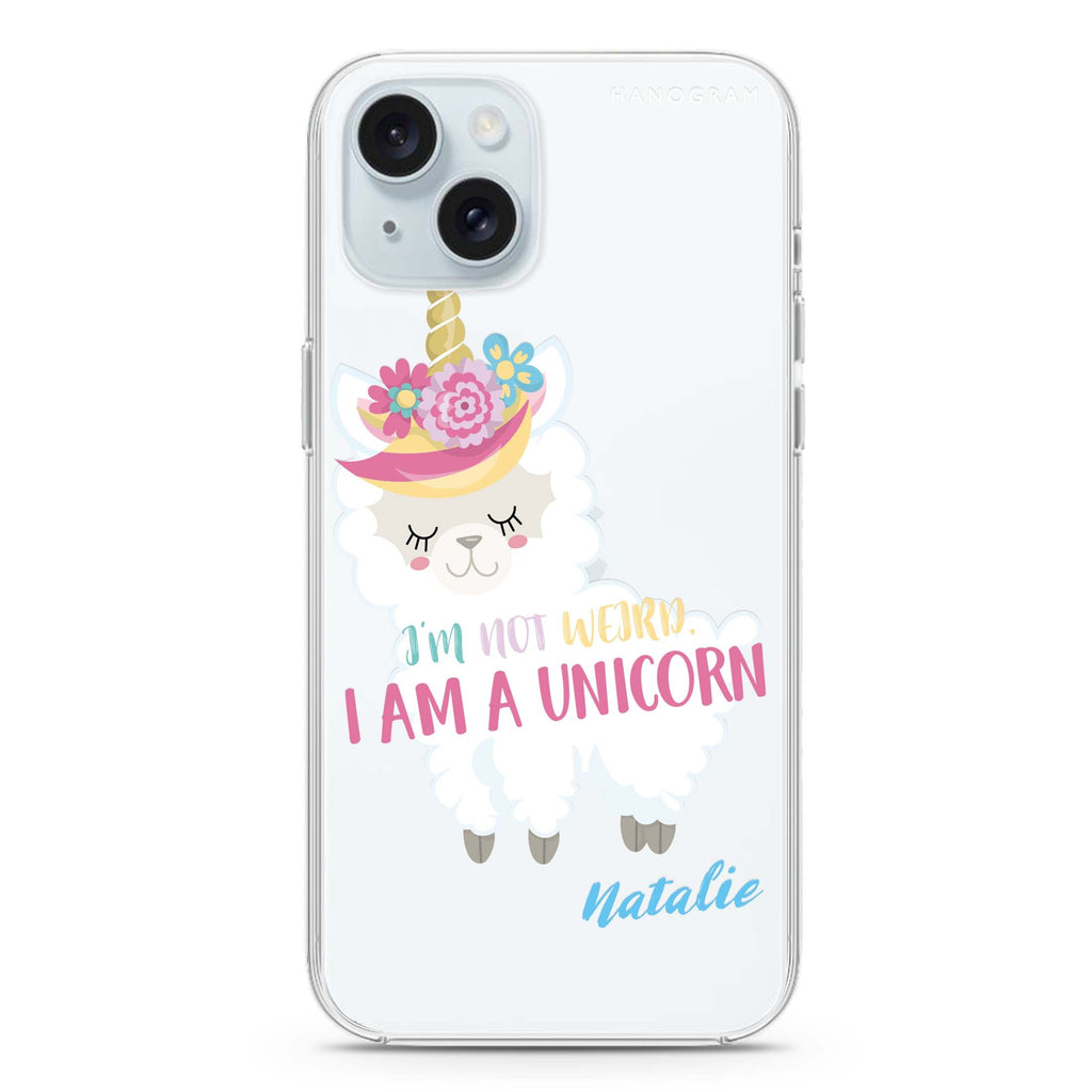 I am a llamacorn iPhone 15 plus 水晶透明保護殼