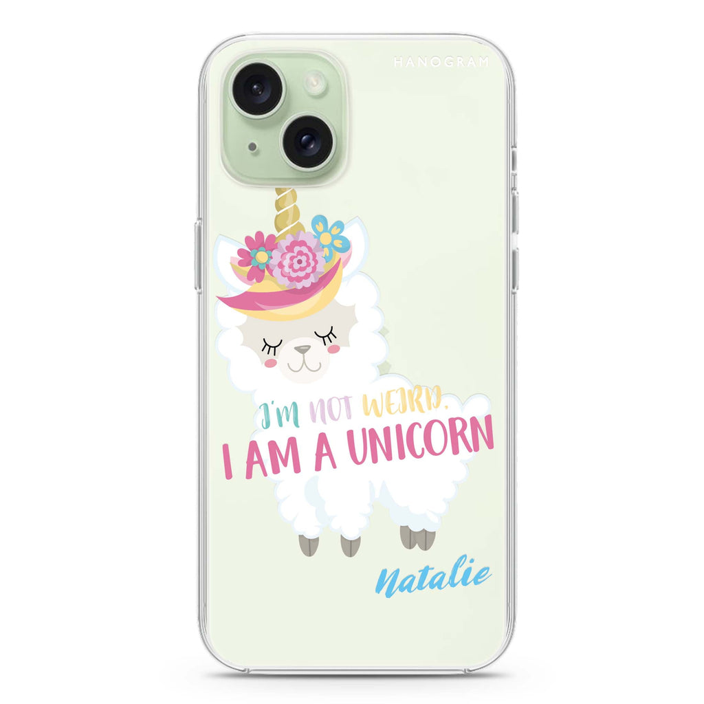 I am a llamacorn iPhone 15 水晶透明保護殼