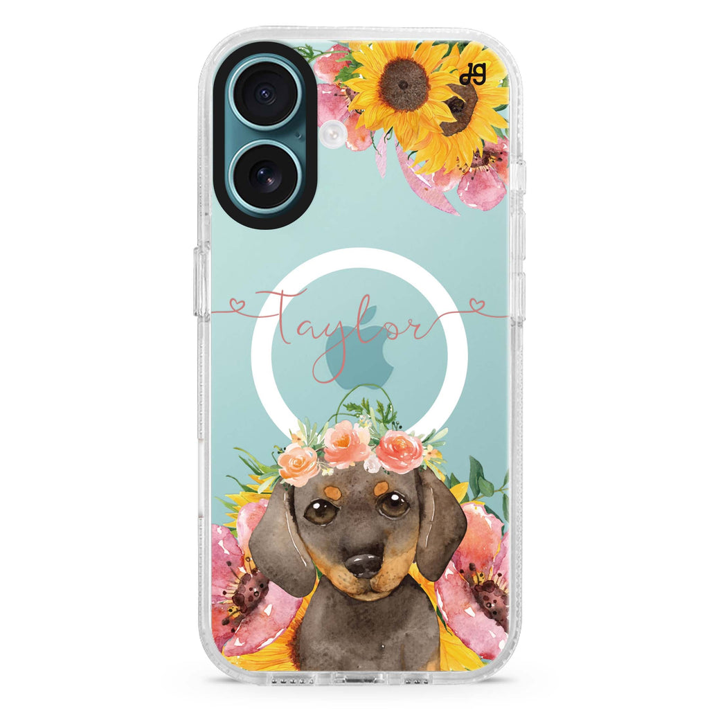 Sunflower Puppy Magsafe 兼容水晶透明保護殼
