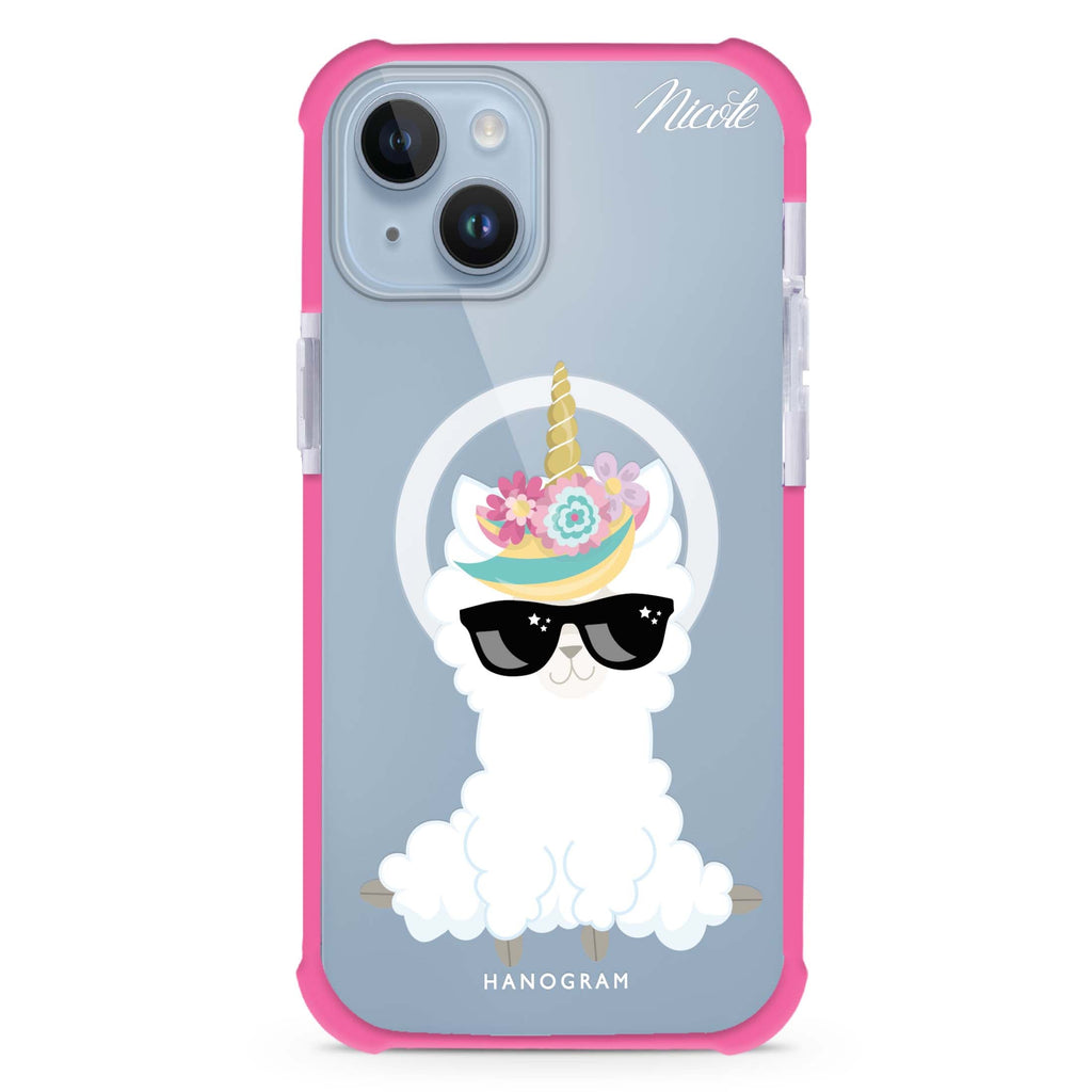 Sunglasses llamacorn iPhone 15 Plus Magsafe 兼容超強防摔保護殼