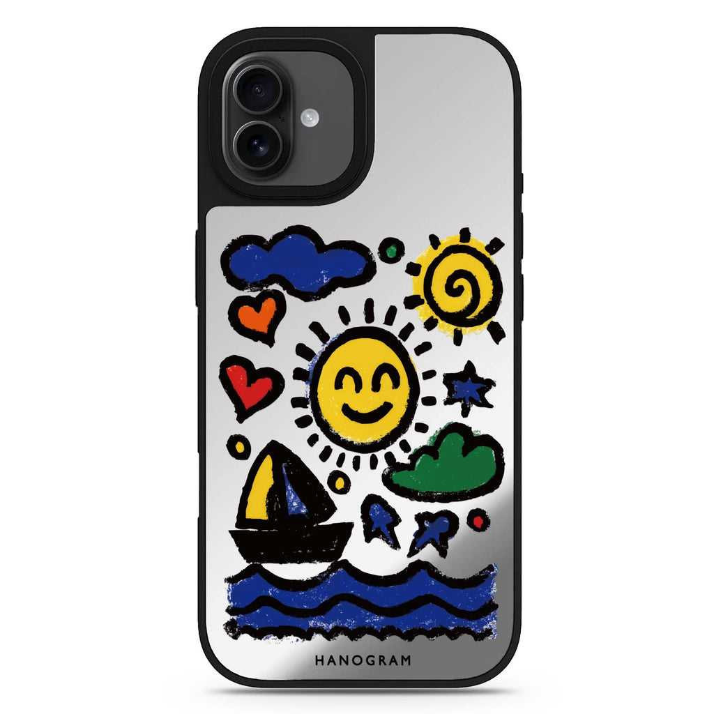 Seaside Memories iPhone 17 夏日海灘鏡面手機殼 主圖設計