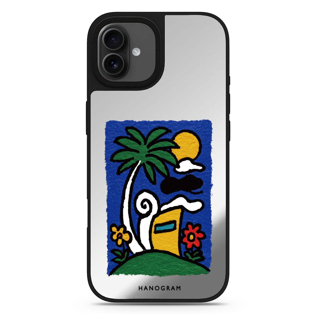 Golden Sun Seal iPhone 17 夏日海灘鏡面手機殼 主圖設計