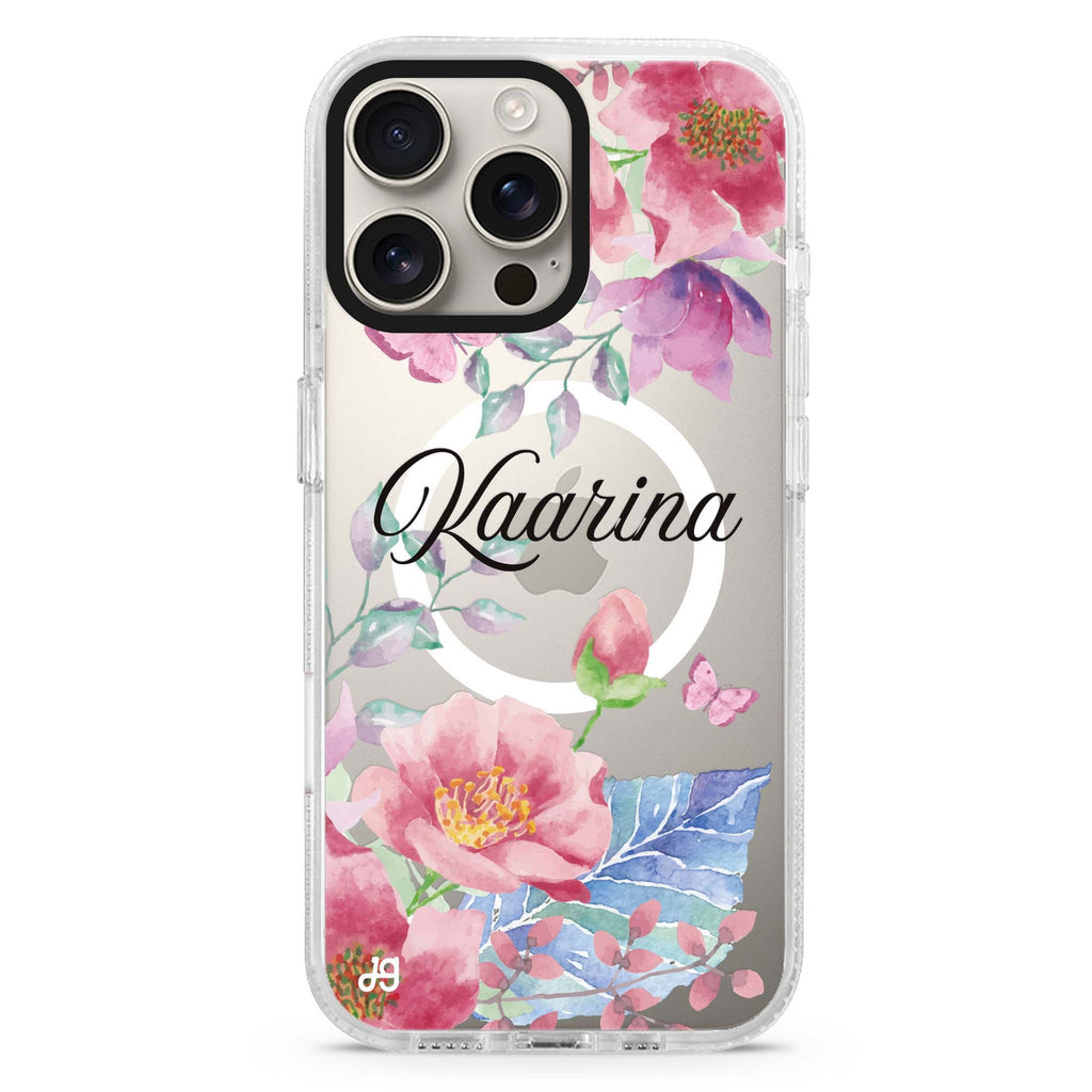 Butterfly Garden Magsafe 兼容水晶透明保護殼