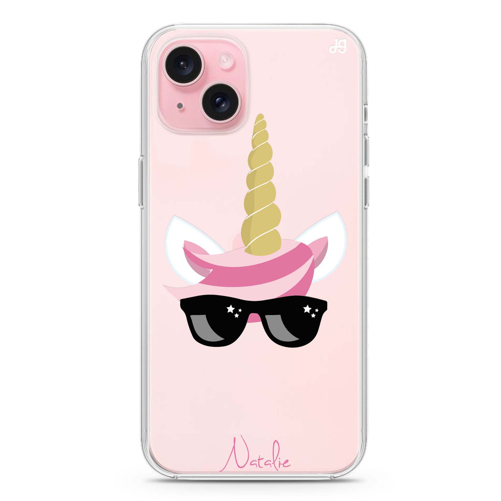 Cute Sunglasses unicorn iPhone 15 水晶透明保護殼