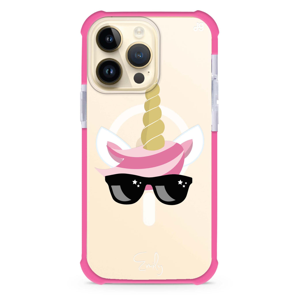Cute Sunglasses unicorn iPhone Magsafe 兼容超強防摔保護殼