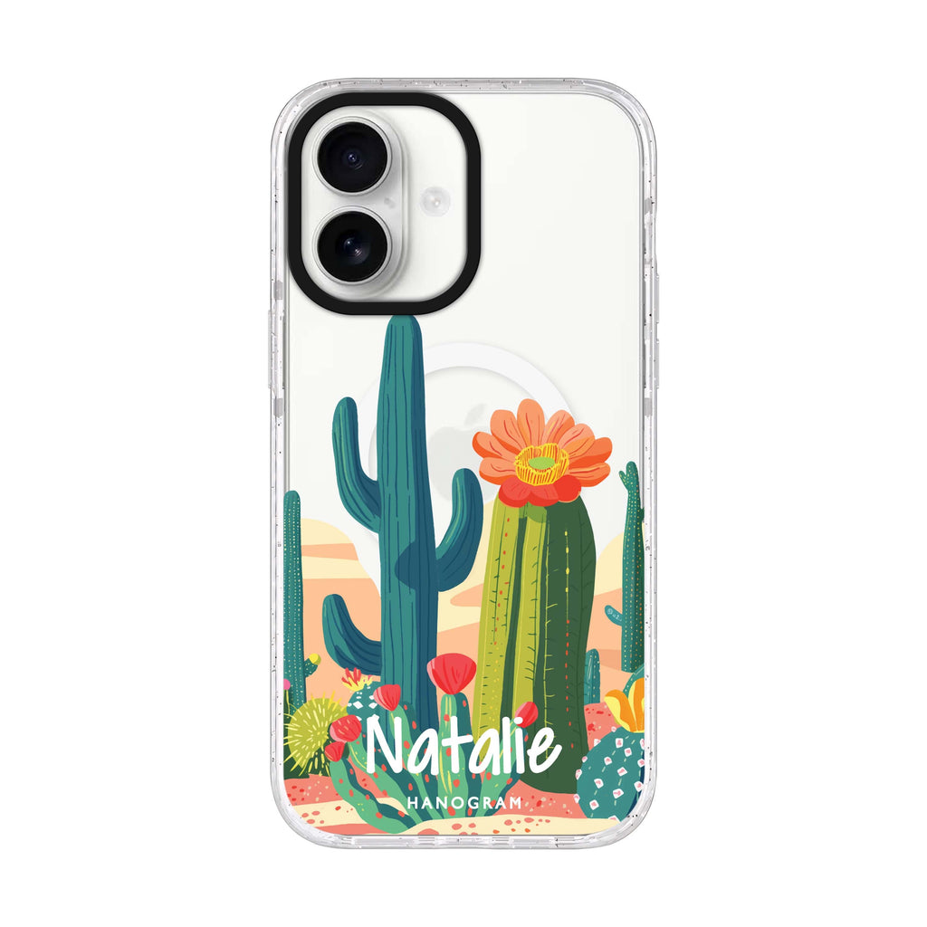 Desert Oasis iPhone 17 水晶透明保護殼正面展示