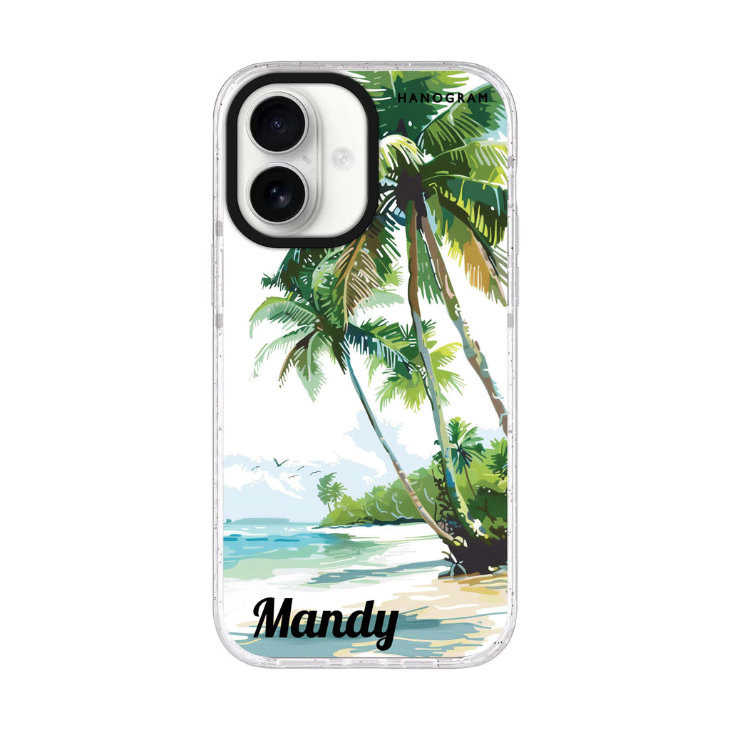 Tropical Tranquility iPhone 17 水晶透明保護殼正面展示