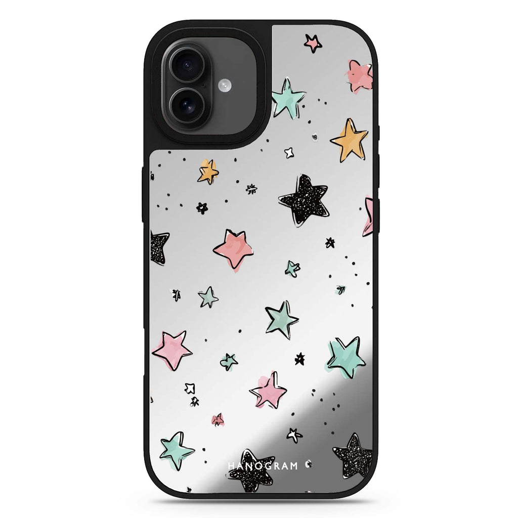 Pastel Sparkle Stars iPhone 17 星空鏡面手機殼 主圖設計