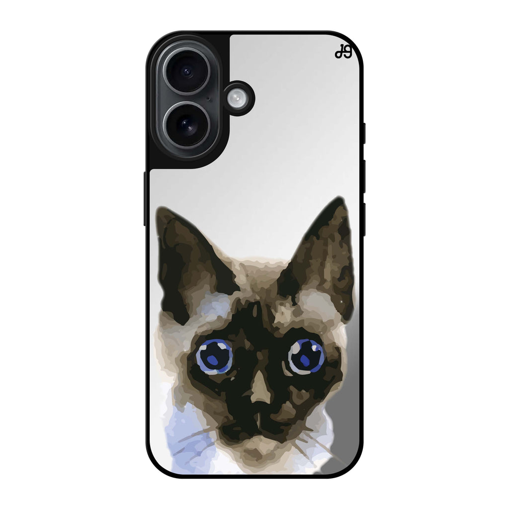 Reflective iPhone 16 Mirror Case –Watercolour Cat Design