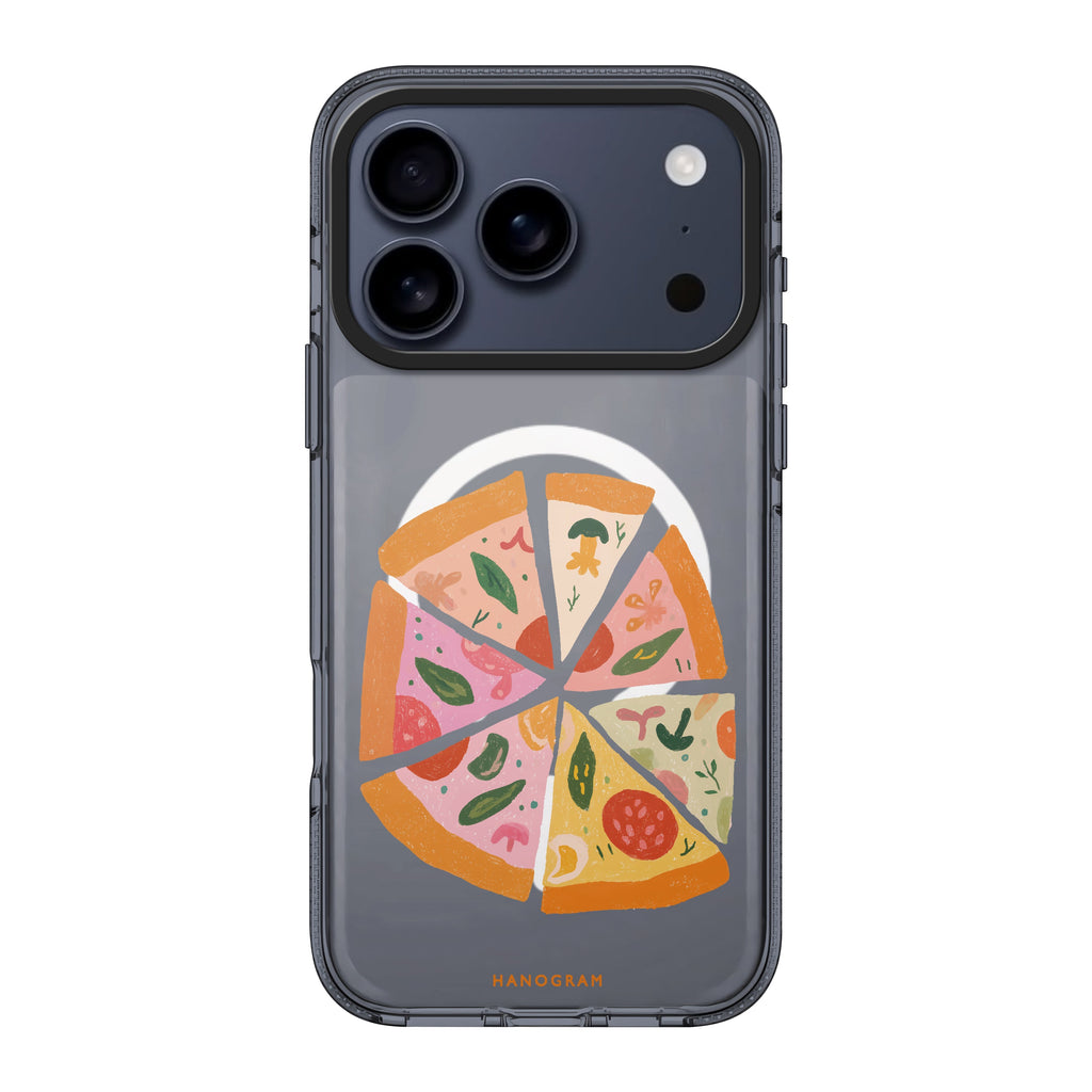 Pastel Pizza Dream iPhone 17 Pro Max MagSafe 水晶透明保護殼 插畫圖案設計 圖1