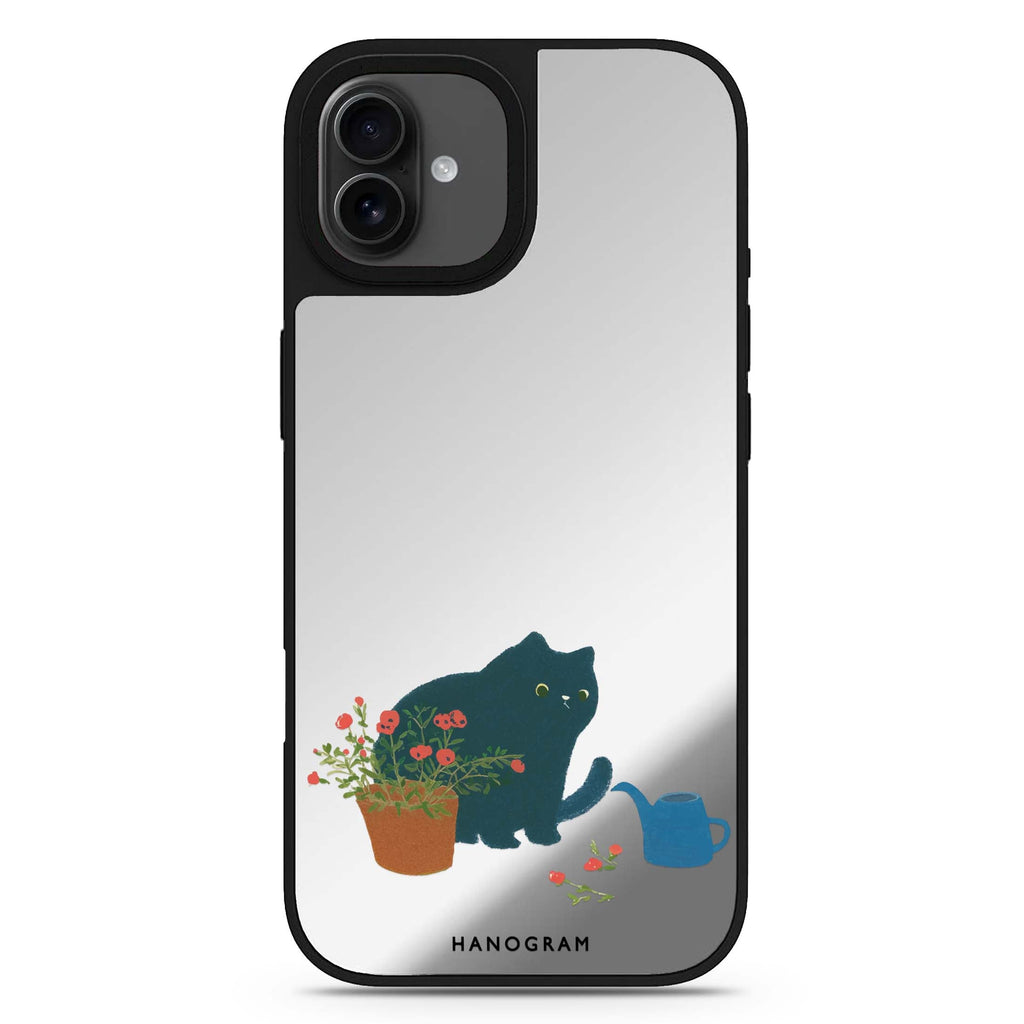 Bloom Keeper Cat iPhone 17 貓咪鏡面手機殼 主圖設計