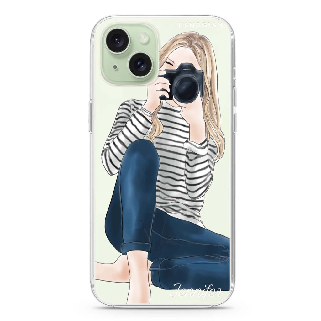 Camera girl II iPhone 15 Plus Magsafe 兼容水晶透明保護殼