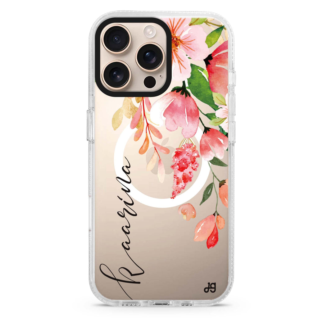 Watercolor Blossom Magsafe 兼容水晶透明保護殼