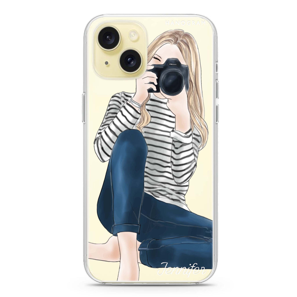 Camera girl II iPhone 15 Magsafe 兼容水晶透明保護殼