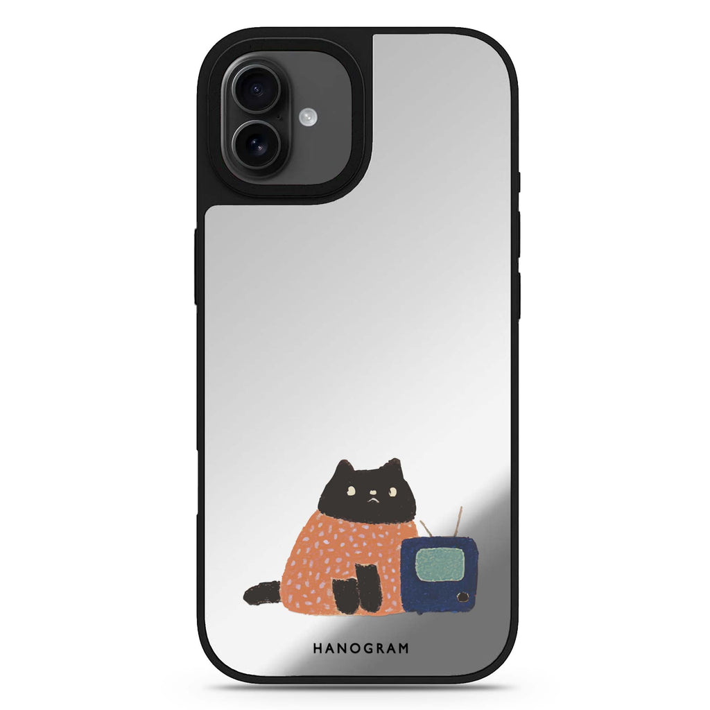 Whiskerflix Night iPhone 17 鏡面手機殼 主圖設計