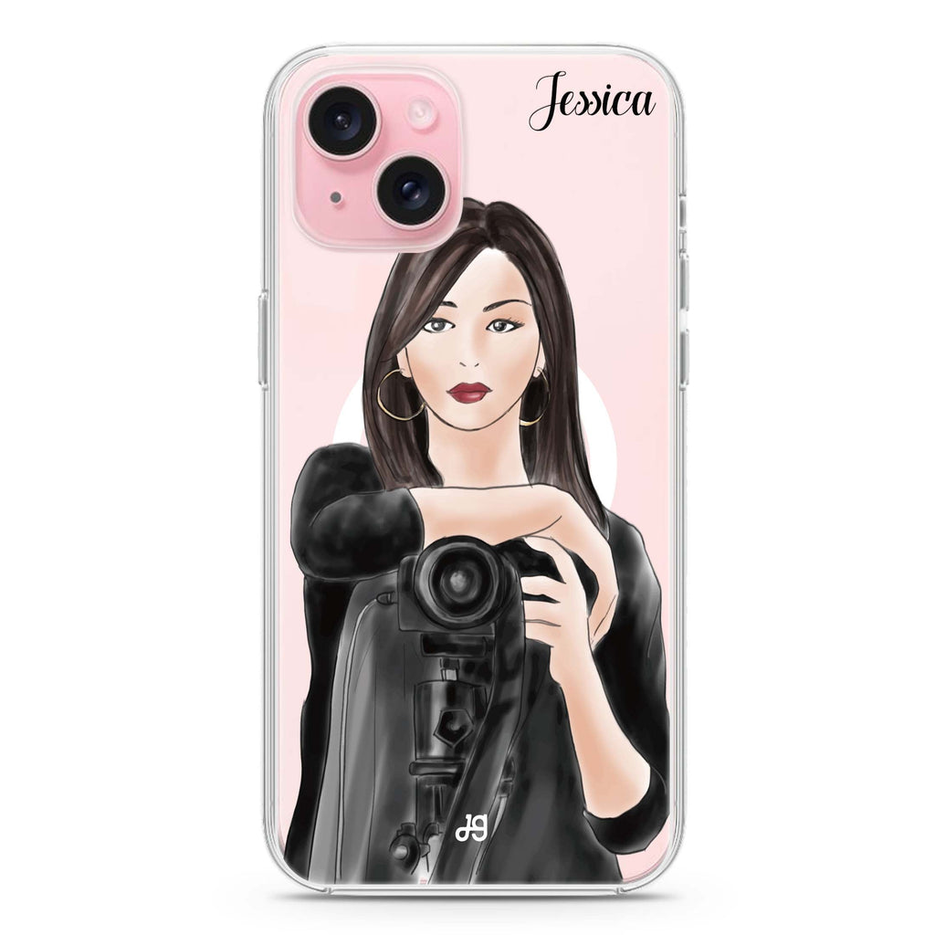 Camera girl III iPhone 15 Plus Magsafe 兼容水晶透明保護殼