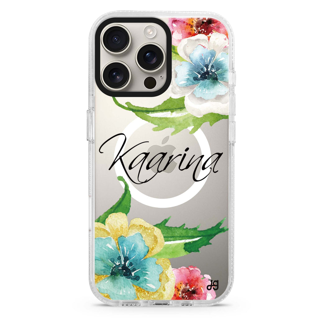 Golden and White Anemones Magsafe 兼容水晶透明保護殼