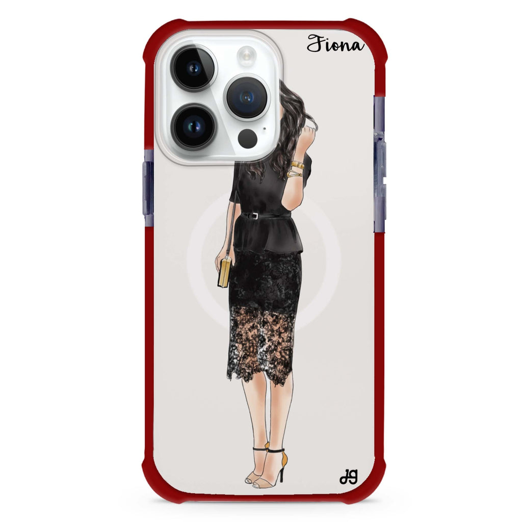 Black lace girl II iPhone Magsafe 兼容超強防摔保護殼