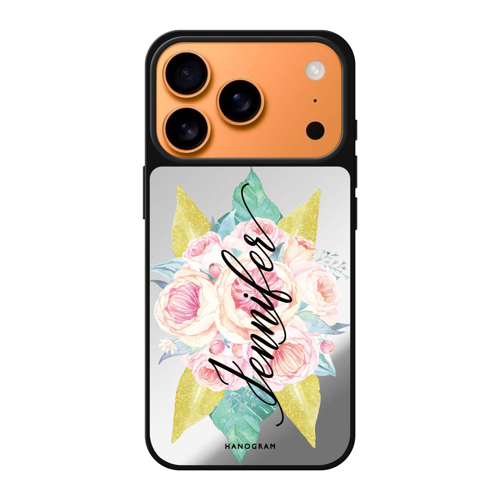 Abloom Rose 粉紅色花卉 iPhone 17 Pro Max 鏡面手機殼主圖