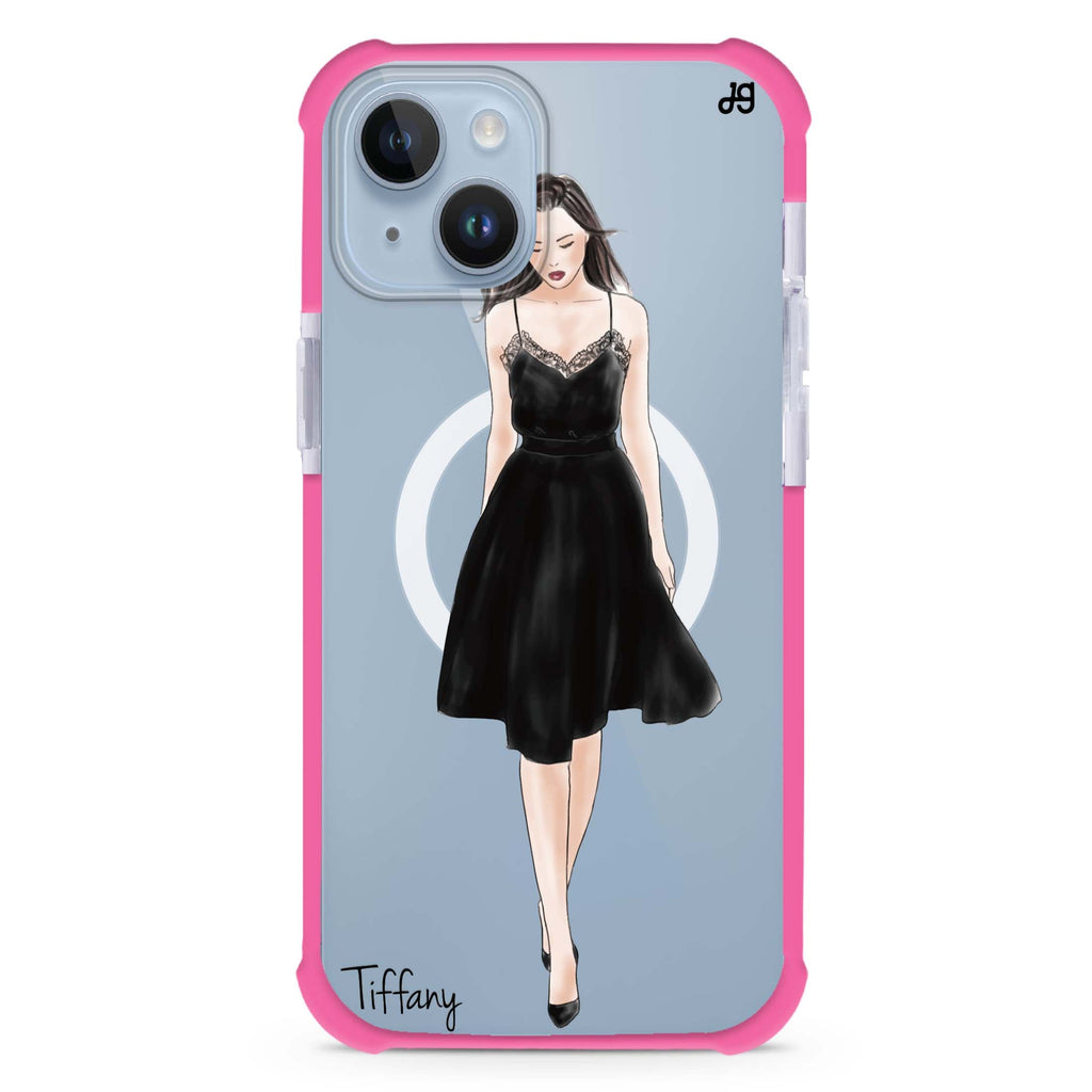 Black lace girl II iPhone 15 Plus Magsafe 兼容超強防摔保護殼