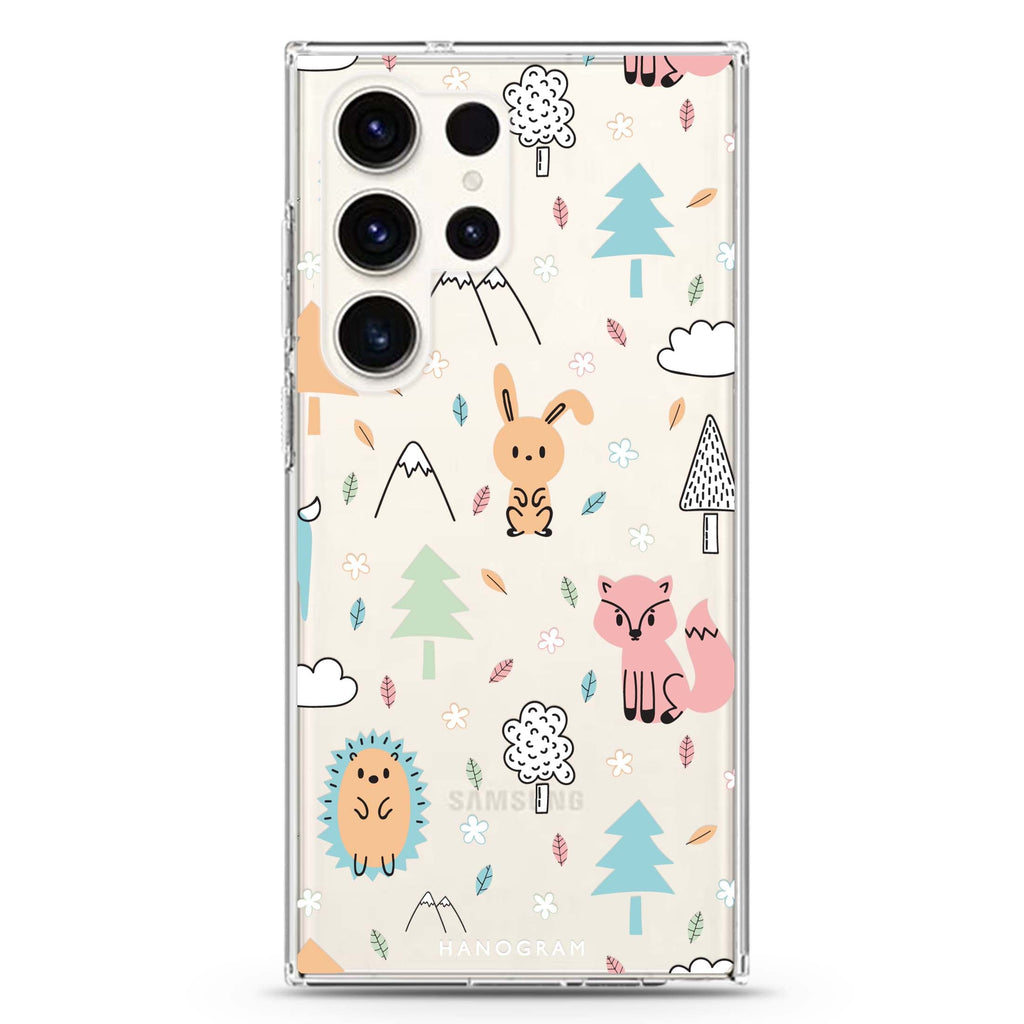 Whimsy Wildlife Samsung Galaxy Ultra 透明保護殼，適用 S26/S25/S24/S23 Ultra，圖1