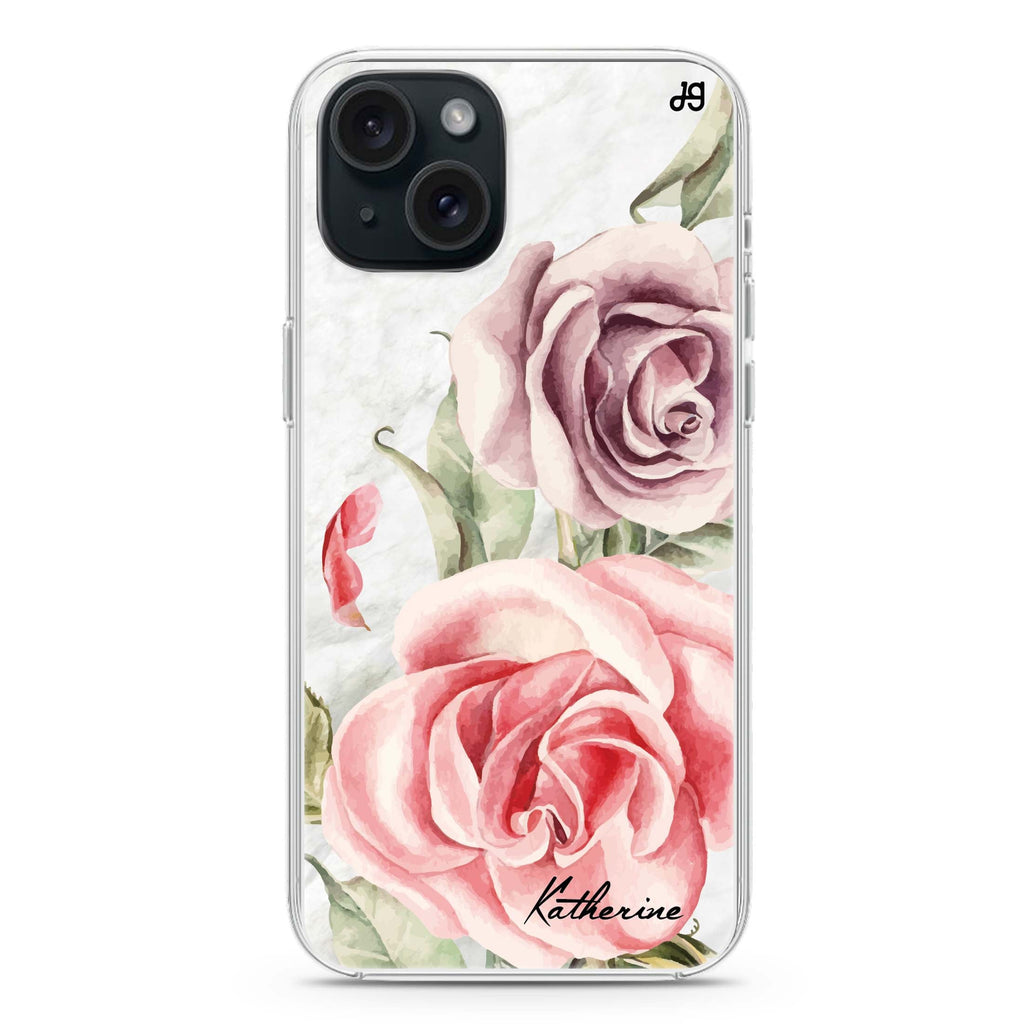 Marble & Rose iPhone 15 plus 水晶透明保護殼