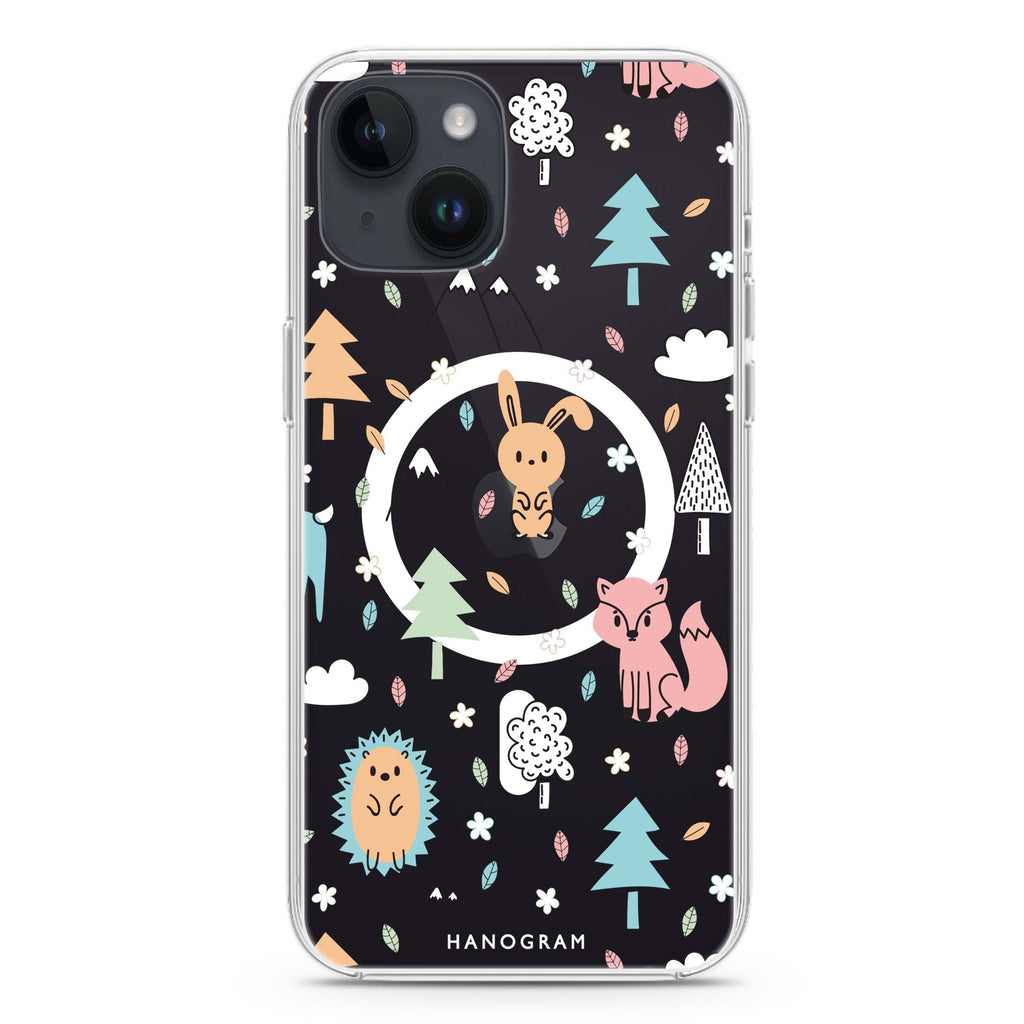 Whimsy Wildlife iPhone 14 Magsafe 兼容水晶透明保護殼