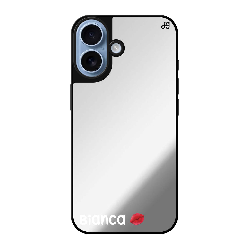 Reflective iPhone 16 Mirror Case –A Kiss Design
