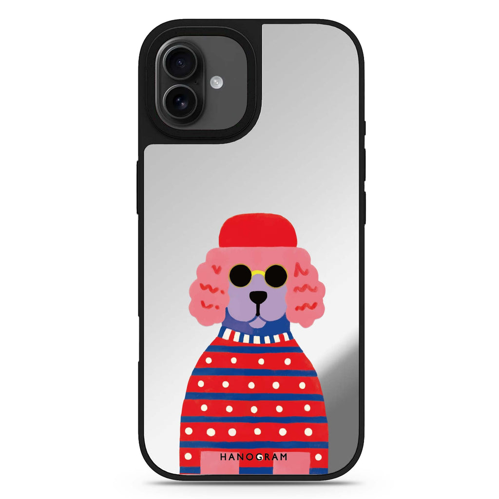 Groovy Poodle iPhone 17 鏡面手機殼 主圖設計