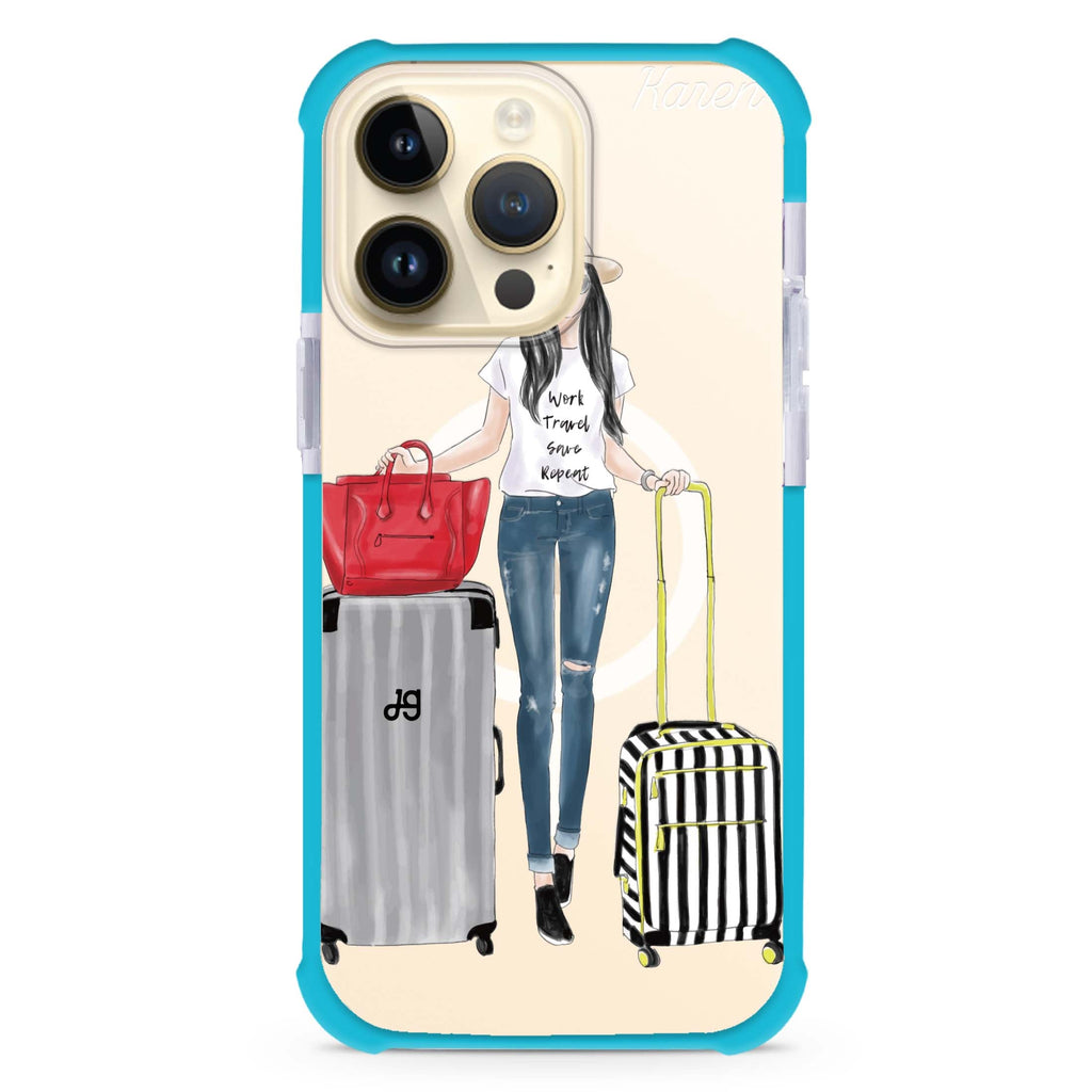 Travel girl I iPhone Magsafe 兼容超強防摔保護殼