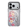 Pink Watercolor Floral Bouquet iPhone 17 Pro Max MagSafe 水晶透明保護殼 花卉圖案設計 可自訂名字 圖1
