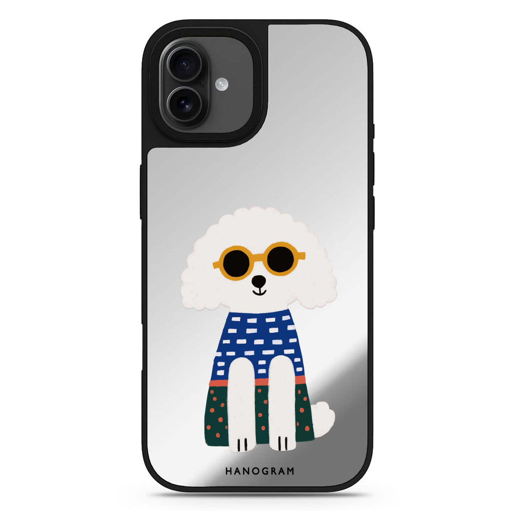 Poodle Peace Vibes iPhone 17 鏡面手機殼 主圖設計
