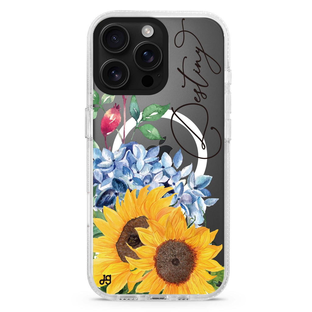 Blooming Sunflower Magsafe 兼容水晶透明保護殼