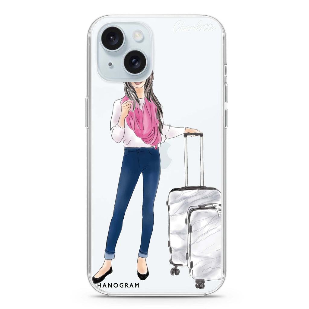 Travel girl II iPhone 15 水晶透明保護殼
