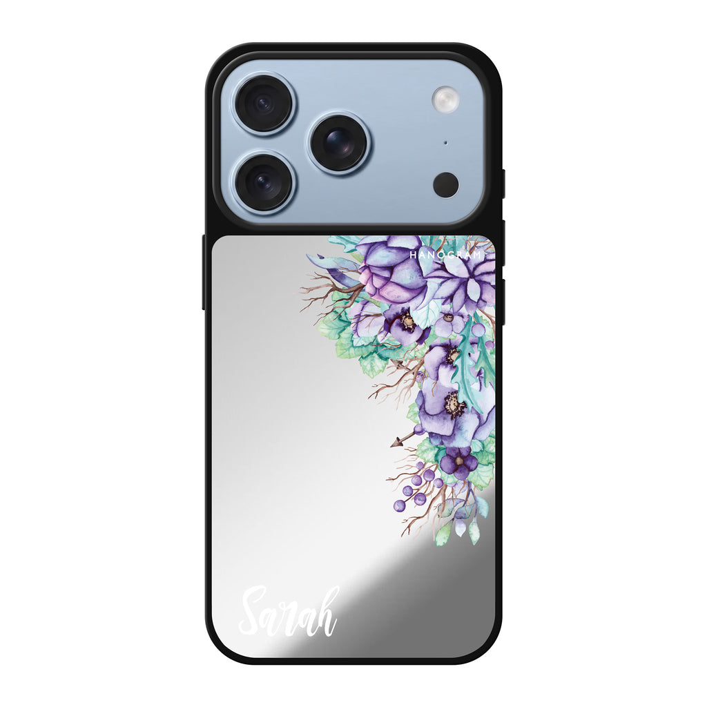 Purple Floral 鏡面手機殼