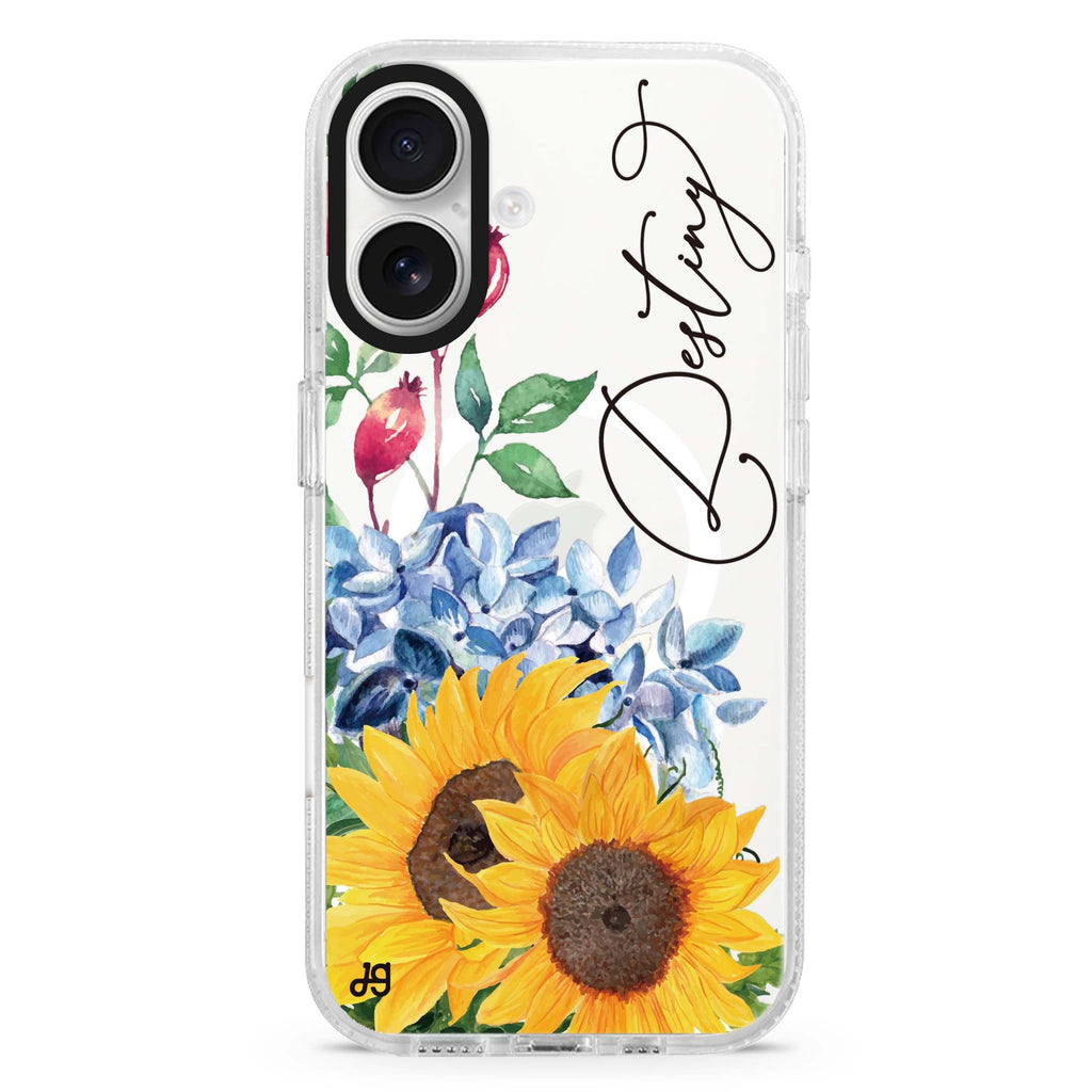 Blooming Sunflower Magsafe 兼容水晶透明保護殼