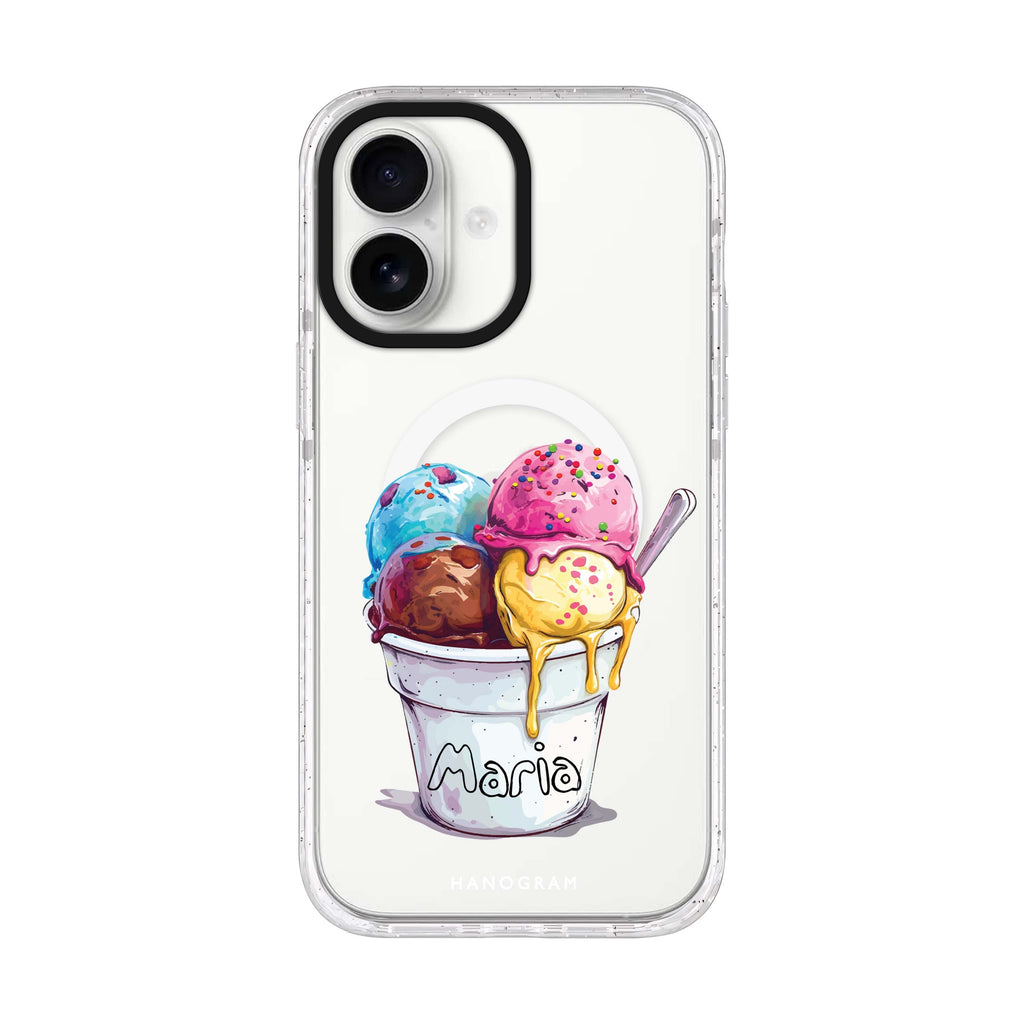 Sweet Scoops iPhone 17 水晶透明保護殼正面展示