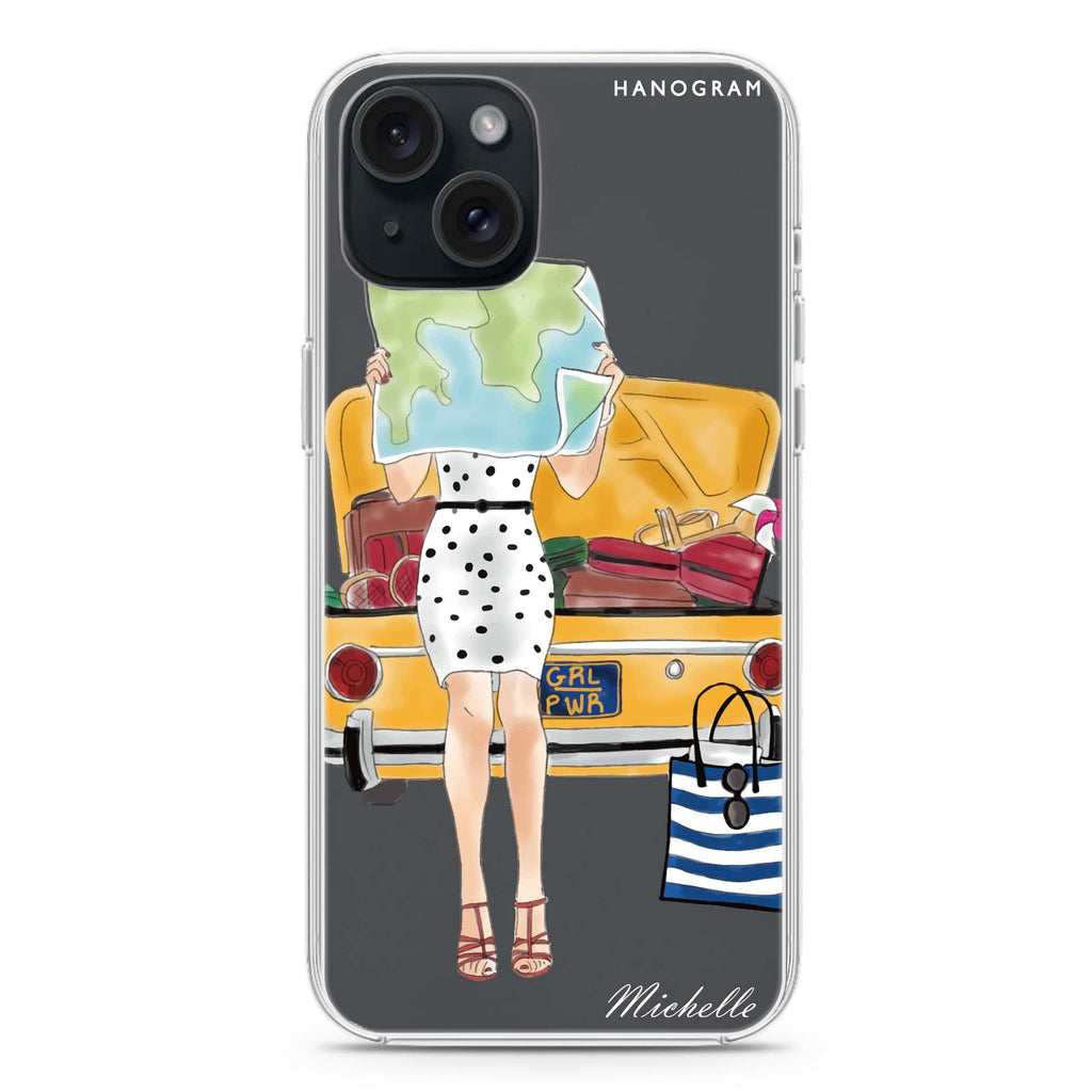 Travel girl III iPhone 15 plus 水晶透明保護殼